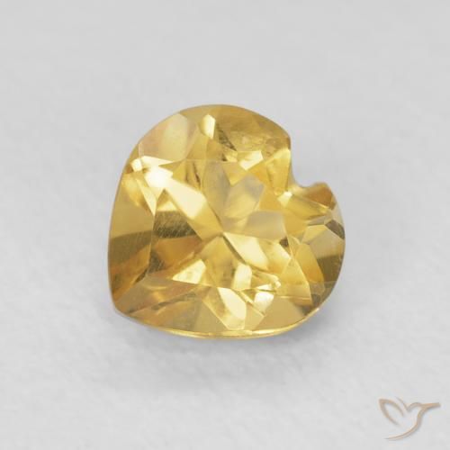 0.75ct طبيعي ذهبى متوسط سيترين, قلب, VVS