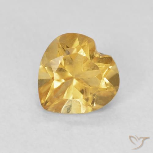سيترين Medium Dark-Golden طبيعي، قلب، 0.74 قيراط، VVS