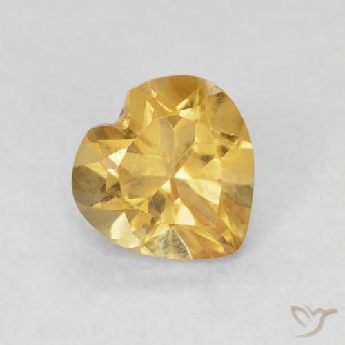 سيترين Medium Dark-Golden طبيعي، قلب، 0.74 قيراط، VVS