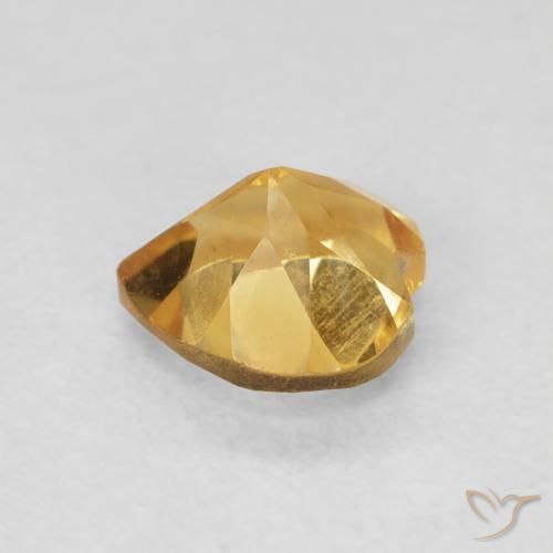 سيترين Medium Dark-Golden طبيعي، قلب، 0.74 قيراط، VVS