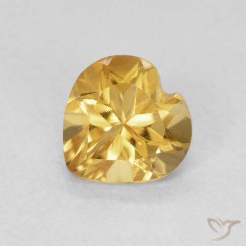 0.74ct طبيعي برتقالى ذهبى غامق سيترين, قلب, VVS