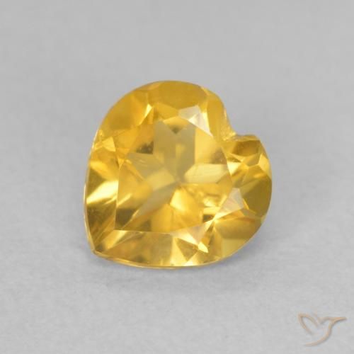 0.63ct طبيعي ذهبى متوسط سيترين, قلب, VVS-VS