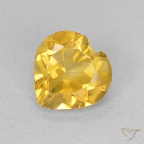 0.74ct طبيعي ذهبى متوسط سيترين, قلب, VVS-VS