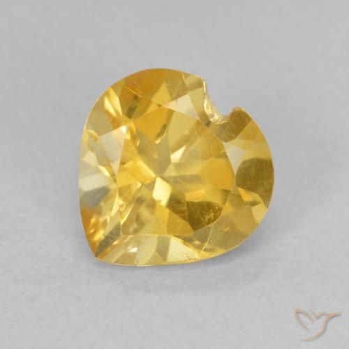 0.80ct طبيعي برتقالى ذهبة سيترين, قلب, VVS-VS