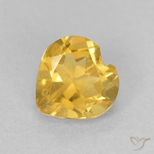 0.69ct طبيعي ذهبى متوسط سيترين, قلب, VVS-VS