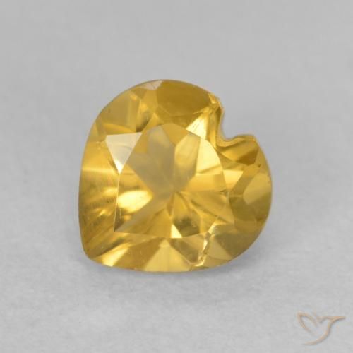 0.75ct طبيعي ذهبى متوسط سيترين, قلب, VVS-VS