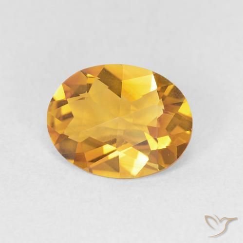 سيترين Medium Light-Golden طبيعي، بيضوي، 1.38 قيراط، VVS