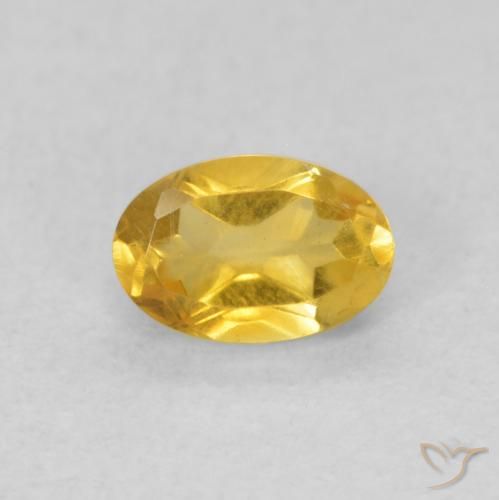 0.46ct طبيعي ذهبى متوسط سيترين, بيضوي, VVS-VS