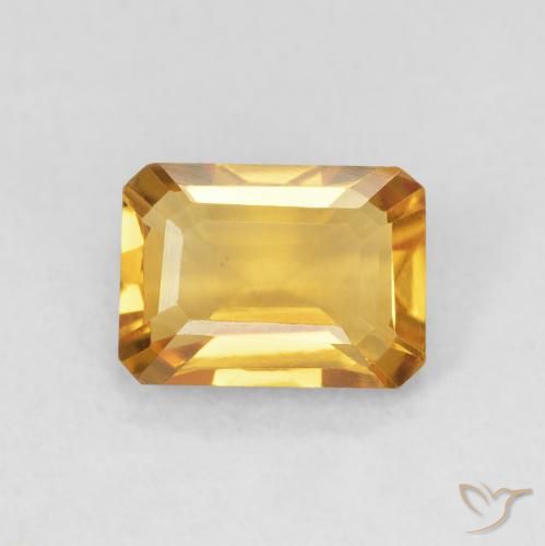 1.32ct طبيعي Medium Light-Golden سيترين, قص الزمرد, قليلا جدا
