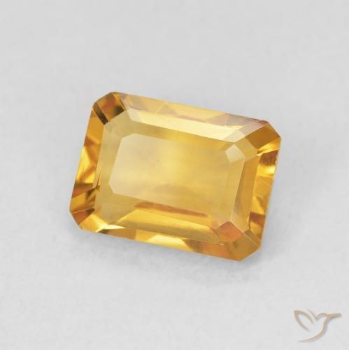 سيترين Medium Light-Golden طبيعي، ثمانى / قصة زمرد، 1.32 قيراط، قليلا جدا