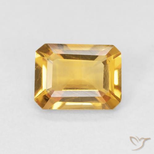 1.30ct طبيعي ذهبى-برتقالى سيترين, قص الزمرد, VVS