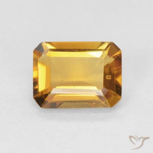 1.44ct طبيعي ذهبى-برتقالى سيترين, قص الزمرد, VVS