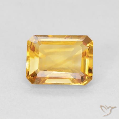 1.55ct طبيعي ذهبى-برتقالى سيترين, قص الزمرد, VVS