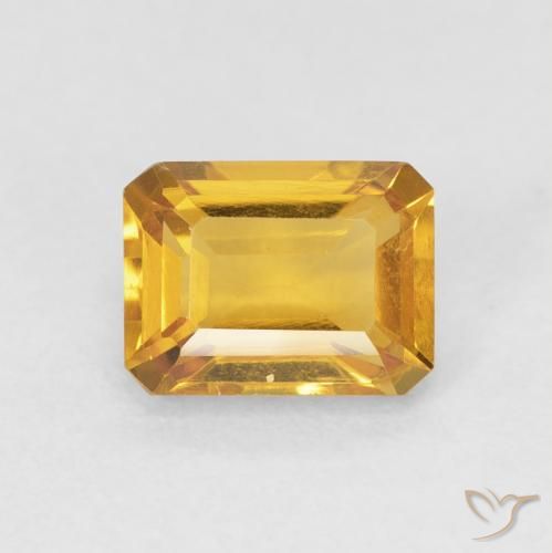1.61ct طبيعي ذهبى-برتقالى سيترين, قص الزمرد, VVS