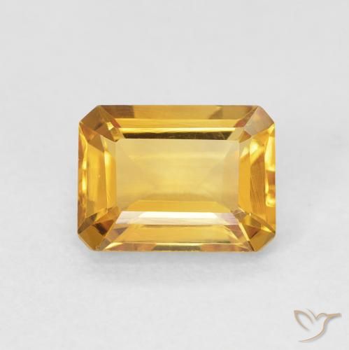 1.59ct طبيعي Medium Light Orange-Gold سيترين, قص الزمرد, VVS