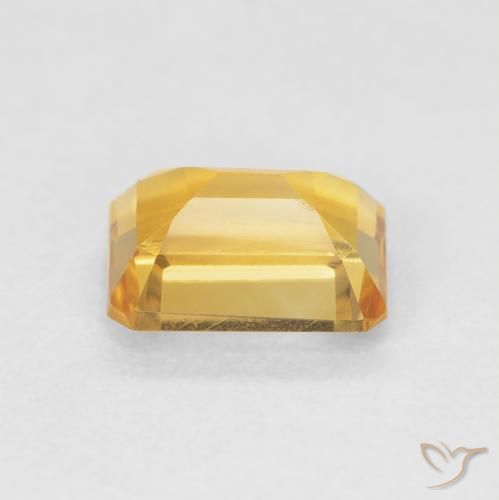 سيترين Medium Light Orange-Gold طبيعي، ثمانى / قصة زمرد، 1.59 قيراط، VVS