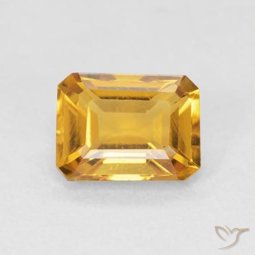 1.58ct طبيعي Medium Light Orange-Gold سيترين, قص الزمرد, VVS