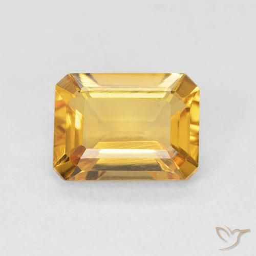 1.43ct طبيعي ذهبى-برتقالى سيترين, قص الزمرد, VVS