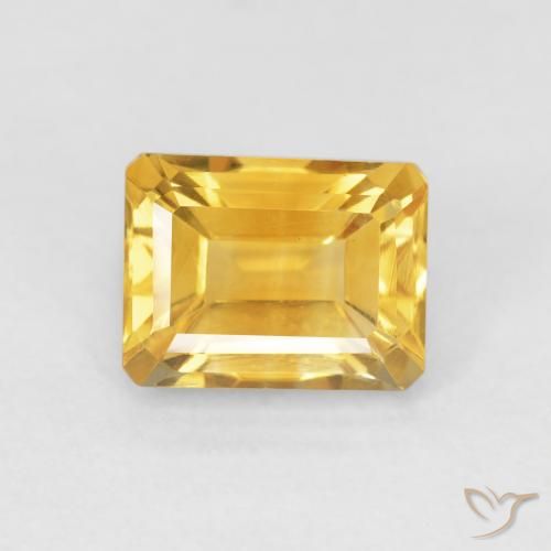 1.93ct طبيعي ذهبى متوسط سيترين, قص الزمرد, VVS
