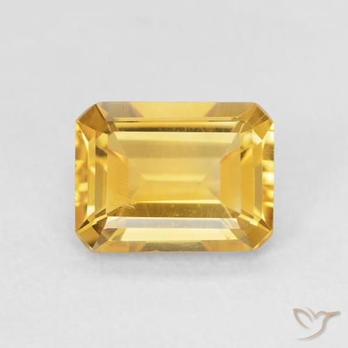 1.42ct طبيعي ذهبي سيترين, قص الزمرد, VVS