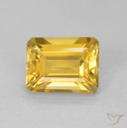 1.65ct طبيعي ذهبي سيترين, قص الزمرد, VVS-VS