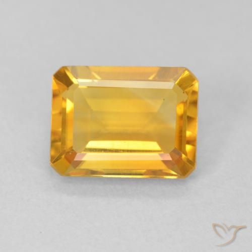 1.40ct طبيعي برتقالى ذهبة سيترين, قص الزمرد, VVS-VS