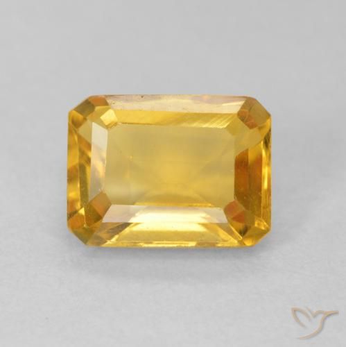 1.62ct طبيعي Medium Light Orange-Gold سيترين, قص الزمرد, VVS-VS