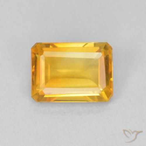 1.26ct طبيعي Medium Light Orange-Gold سيترين, قص الزمرد, VVS-VS