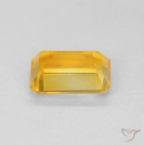 سيترين Medium Light Orange-Gold طبيعي، ثمانى / قصة زمرد، 1.26 قيراط، VVS-VS