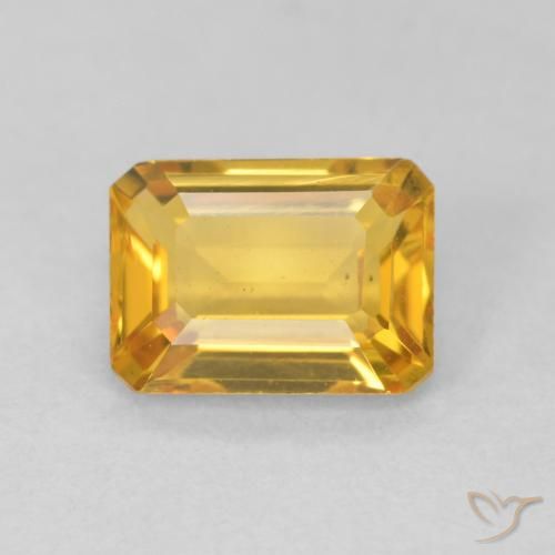 1.43ct طبيعي ذهبى-برتقالى سيترين, قص الزمرد, VVS-VS
