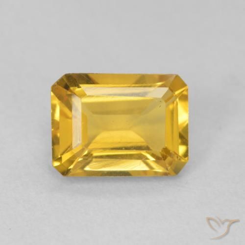 1.29ct طبيعي ذهبي سيترين, قص الزمرد, VVS-VS