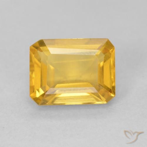 1.64ct طبيعي ذهبى لامع سيترين, قص الزمرد, VVS-VS