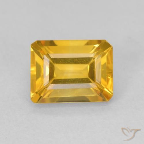1.60ct طبيعي برتقالى ذهبى غامق سيترين, قص الزمرد, VVS-VS