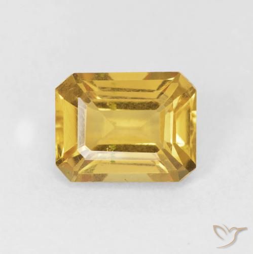 1.63ct طبيعي ذهبي سيترين, قص الزمرد, VVS-VS