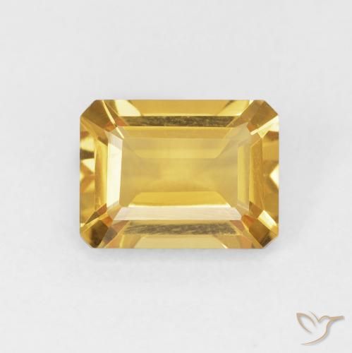 1.52ct طبيعي ذهبي سيترين, قص الزمرد, VVS-VS