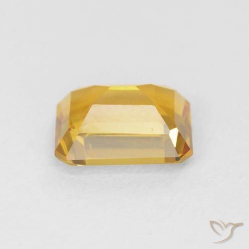 سيترين Medium Light Orange-Gold طبيعي، ثمانى / قصة زمرد، 1.44 قيراط، VVS-VS