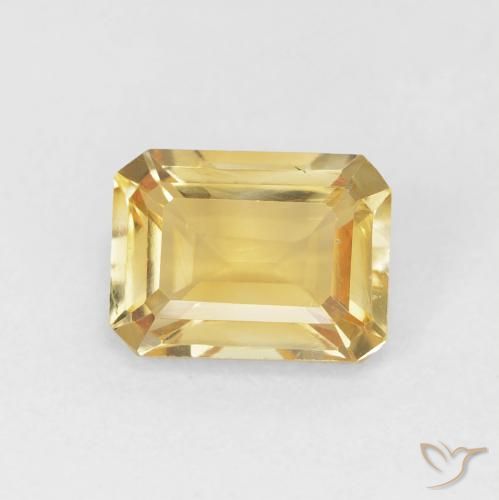 1.48ct طبيعي ذهب سيترين, قص الزمرد, قليلا جدا