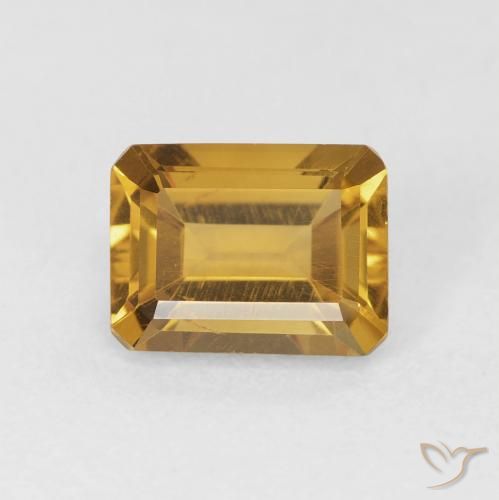 1.54ct طبيعي ذهبى غامق سيترين, قص الزمرد, قليلا جدا