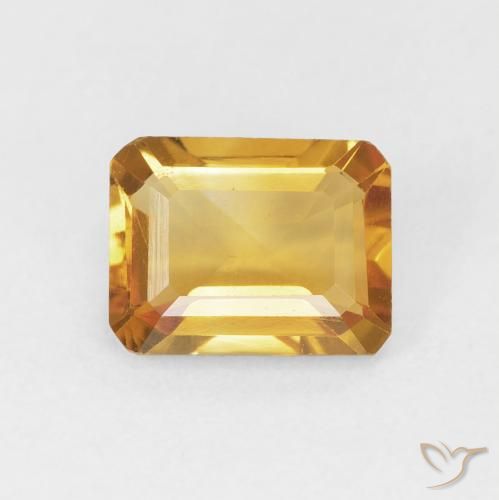 1.42ct طبيعي ذهبى-برتقالى متوسط سيترين, قص الزمرد, VVS-VS