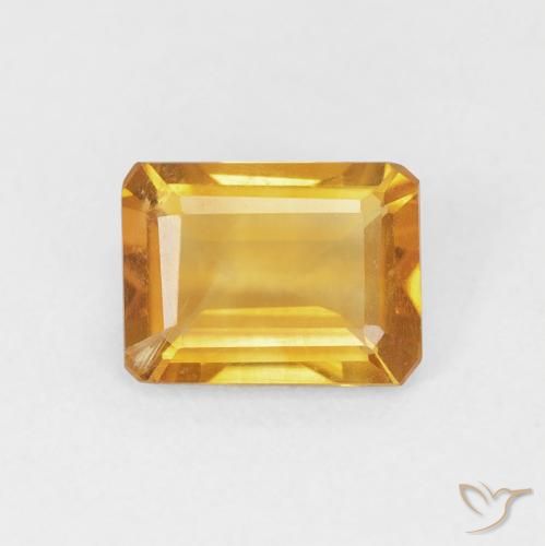 1.15ct طبيعي برتقالى ذهبة سيترين, قص الزمرد, قليلا جدا