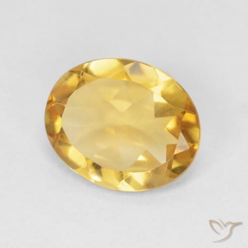 سيترين Medium Light Orange-Gold طبيعي، بيضوي، 3.47 قيراط، VVS-VS