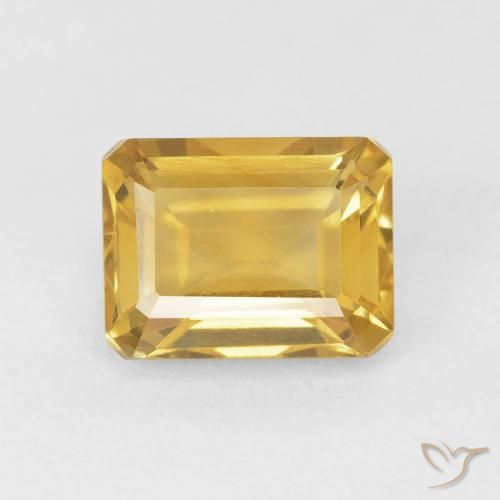 1.75ct طبيعي ذهبي سيترين, قص الزمرد, VVS