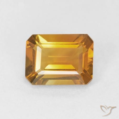 1.47ct طبيعي ذهبى-برتقالى سيترين, قص الزمرد, VVS