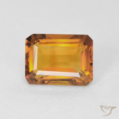 1.68ct طبيعي ذهبى-برتقالى غامق سيترين, قص الزمرد, VVS