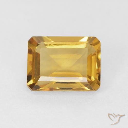 1.62ct طبيعي ذهبي سيترين, قص الزمرد, VVS