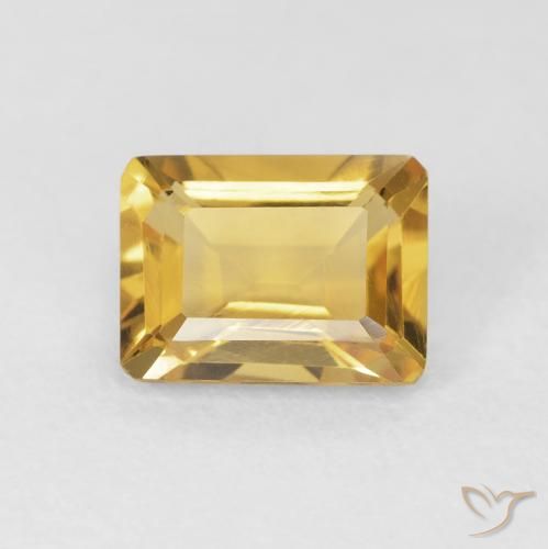 1.45ct طبيعي ذهبي سيترين, قص الزمرد, VVS