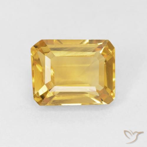 1.80ct طبيعي ذهبى لامع سيترين, قص الزمرد, VVS