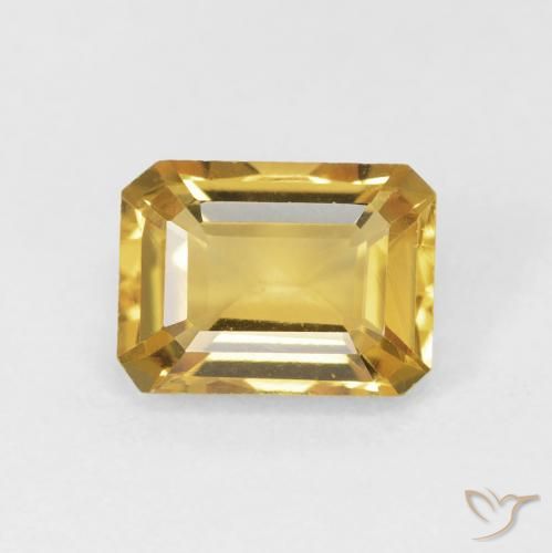 1.53ct طبيعي ذهبي سيترين, قص الزمرد, VVS