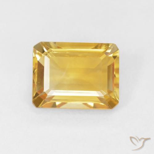 1.56ct طبيعي ذهبي سيترين, قص الزمرد, VVS