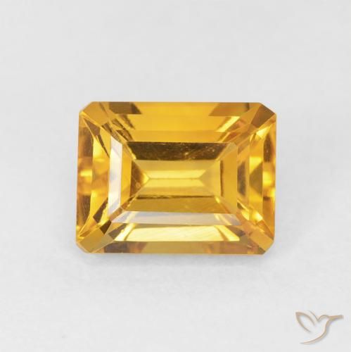 1.82ct طبيعي ذهبى متوسط سيترين, قص الزمرد, VVS-VS